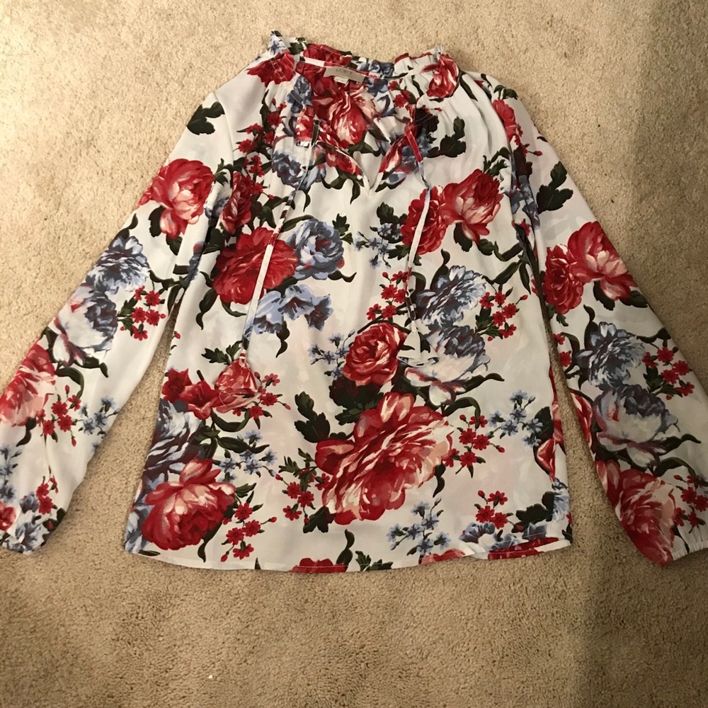EUC LOFT Floral blouse XS